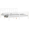Bed Frame with Headboard White 200x200 Solid Wood K3G0
