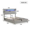 Upholstered Bed 4ft6 Double LED Hydraulic Bed Frame with Ottoman Storage