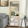 6 Tier Bamboo Bookshelf Bathroom Kitchen Storage Rack W/ Adjustable Shelf