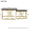 Square Nesting Coffee Table Set of 2, Stacking End Side Table with Metal Frame
