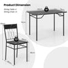 Rectangular Dining Furniture Set for 4 People Kitchen Table with 4 Chairs-Black