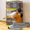 Mobile Storage Box wit Lid Folding Stackable 30/42L Lidded Plastic Crate Tub Box