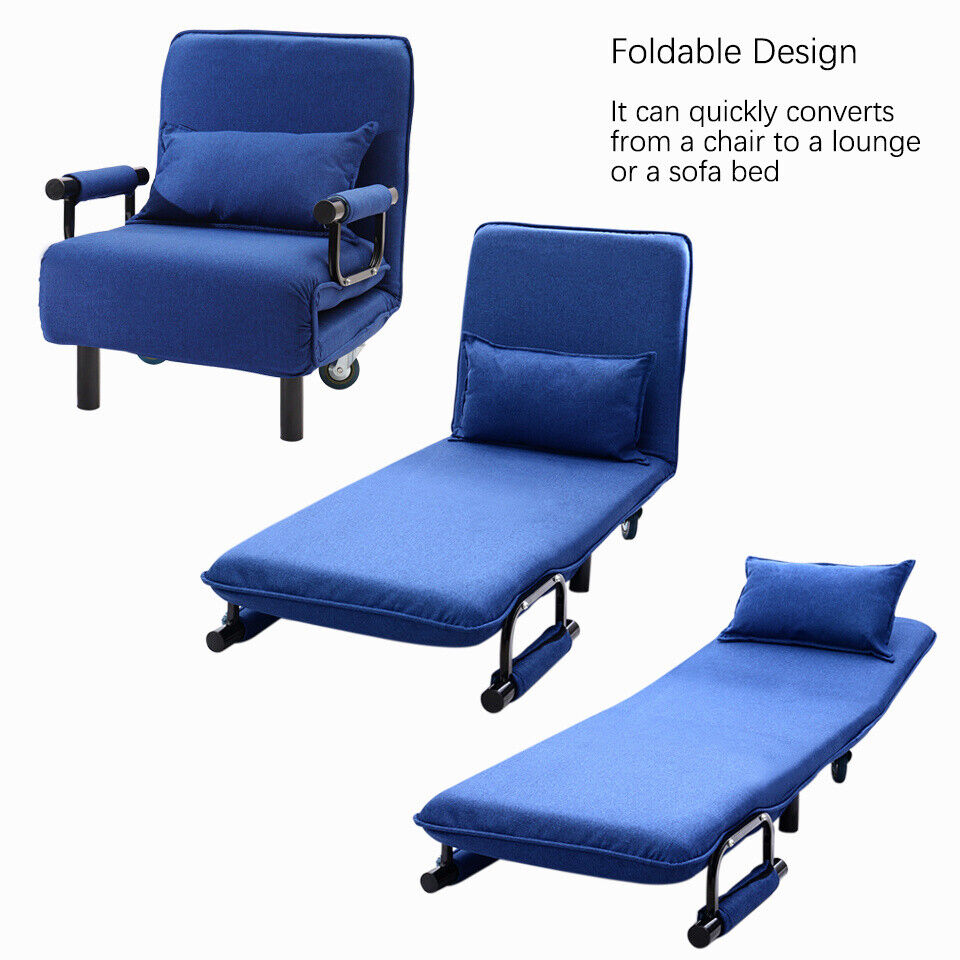 3-in-1 Folding Chair Sofa Bed Single Sleeper Chair Bed Recliner Futon Armchair