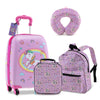 5 Piece Kids Luggage Set Carry-on Children Rolling Suitcase Set w/ Backpack