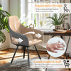 Set of 2 Two-tone Microfiber Leather Upholstered Dining Chairs Swivel Armchairs