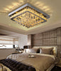40cm Crystal Chandelier Lamp LED Square Crystal Ceiling Light Dimmable w/ Remote