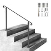 Wrought Iron Handrail Adjustable Metal Stairs Handrail Fits 3 to 5 Steps