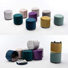 Round New Velvet Padded Seat Ottoman Storage Stool Box, Footstool Pouffes Chair