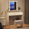 Dressing Table with 9 LED Bulbs mirror & 2 Drawers Modern Vanity Table