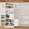 Tall Kitchen Cabinet 4 Door 2 Drawer Buffet Storage Glass Cupboard White Display