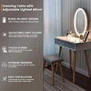 White Vanity Makeup Dressing Table Set with LED Lights & Adjustable Mirror