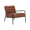 Mid-Century Modern Armchair PU Leather Tan Chair Iron Frame Single Sofa Lounge