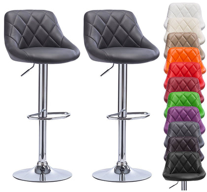 1/2x Bar Stool Swivel Gas Lift PU Leather Padded Barstool Breakfast Kitchen Pub