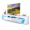 160cm TV Unit Cabinet Stand White High Gloss Front & Matt Body RGB LED Lights