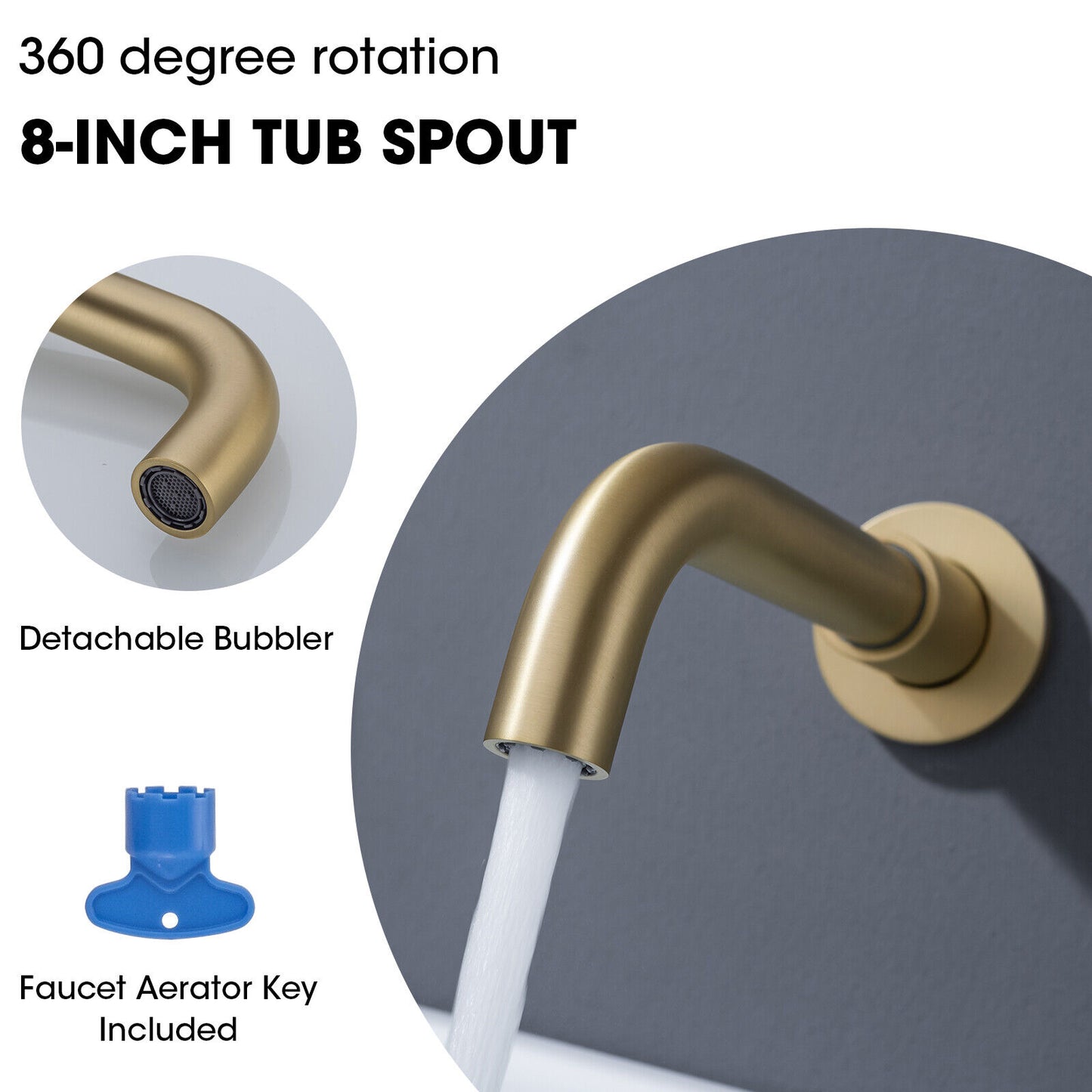 Brass Bathroom Bathtub Mixer Taps Bath Filler Spout And Handheld Shower Set UK