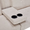Sofa Bed Chenille Fabric w Cup Holders 3 Seater Click Clack Living Room Recliner