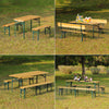 Folding Wooden Beer Table and Bench Set Garden Outdoor Bistro Bench Desk Chairs