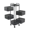 Mobile Metal Kitchen Rotating Storage Trolley Cart Utility Vegetable Shelf Rack