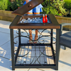 Outdoor Fire Pit Garden BBQ Patio Heater Storage Large Metal Table Log Burner