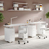 Wheeled Manicure Station Nail Salon Station Nail Table Mobile 8 Drawers Storage