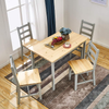 Dining Table Chairs Set 4 Seater Grey Contemporary Kitchen Dining Room