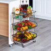 2-6 Tier Vegetable Fruit Trolley Cart Kitchen Rack Storage Basket Holder Shelf