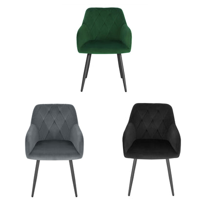 1/2/4/6x Velvet Padded Dining Chair Upholstered Seat Armchairs Home Restaurant