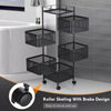 6 Tier Kitchen Rotating Storage Trolley Cart Utility Vegetable Mobile Shelf Rack