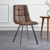 Set of 2 Faux Leather/Suede Dining Chairs Metal Legs Reception Restaurant Chair
