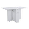 Mobile Drop Leaf Table Folding Dining Table w/ 1 Drawer Cabinet Storage Shelves