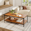 2 Tier Rectangle Coffee Table Industrial Living Room Accent Table Bottom Shelf