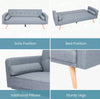 Sofa Bed Modern Adjustable Angle Wooden Legs Living Room Dining Room Grey Linen