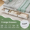 Double Size Daybed Wooden Sofa Bed Frame w/ Storage Shelves & 3 Drawers