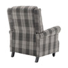 Occasional Tartan Fabric Recliner Armchair Sleeper Chair Single Sofa W/ Footrest