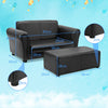 Kids Sofa Set 2-Seat Children Couch PVC Leather Upholstered Armchair Lounge Dark