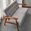 2 Seater Wooden Sofa Settee Couch Armchair Accent Chair Button Back Living Room