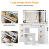 Dressing Table with 7 drawers Mirror Stool Set Bedroom Makeup Desk Vanity table