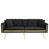 Modern Velvet Sofa Bed 2 Seater Click Clack Sofa Settee Recliner Couch Black