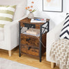 HOOBRO Side Table Bedside Table with Charging Station Nightstand 38 x 28 x 60 cm