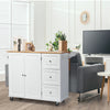 Rolling Kitchen Island Cart Large Storage Trolley Cabinet Extendable Countertop