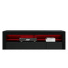Black 120cm TV Unit Stand Cabinet with Shelf High Gloss Front with LED Lights