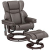 Massage Recliner Chair with Footstool, Upholstered Reclining Armchair, Brown