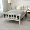 Single Bed Frame White Solid Pine Wood Bed 3FT 190x90cm Adults Kids Bed Bedroom