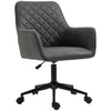 Vinsetto Home Office Chair Leather-Feel Fabric Swivel Chair with Armrests Grey