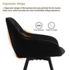 2x Black Rotatable Dining Chairs Velvet Seat Metal Leg Swivel Kitchen Modern