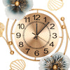 Large Wall Clock Silent Elegant Decorative Floral Gold Flower Leaf Clock 83cm