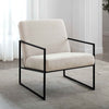 Dusk Rae Light Beige Chenille & Black Iron Accent Chair RRP £118