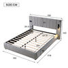 DOUBLE KING 4FT6 5FT PLATFORM BED FRAME WITH BLUETOOTH STEREO & USB & LIGHTING