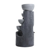 Solar Powered 4 Tiers Bowls Water Feature Outdoor Garden Fountain w/Warm Light