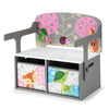 3-in-1 Kids Convertible Activity Bench Kids Table Chair Set Toddlers Toy Storage